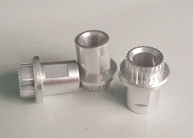 piezas de aluminio de torneado de aluminio del CNC del conector 2A12 6061 con la cabeza con estrías