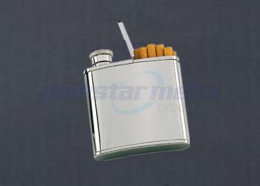 2 modificados para requisitos particulares en 1 acero inoxidable grabaron el frasco de la cadera/el tenedor de cigarrillo